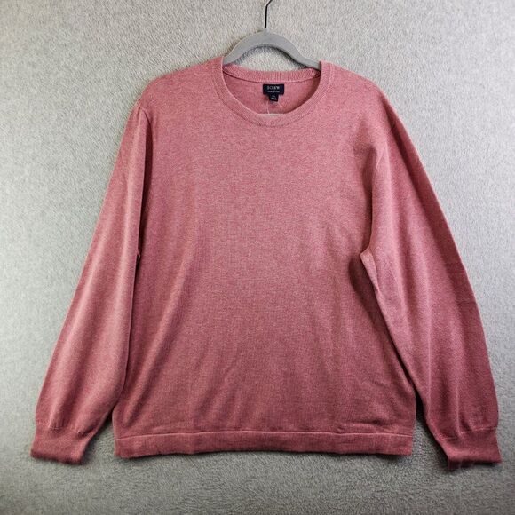 J Crew Sweater Mens XL Cotton Crewneck Sweater-tee Heathered Rose Sweatshirt New - Picture 11 of 12